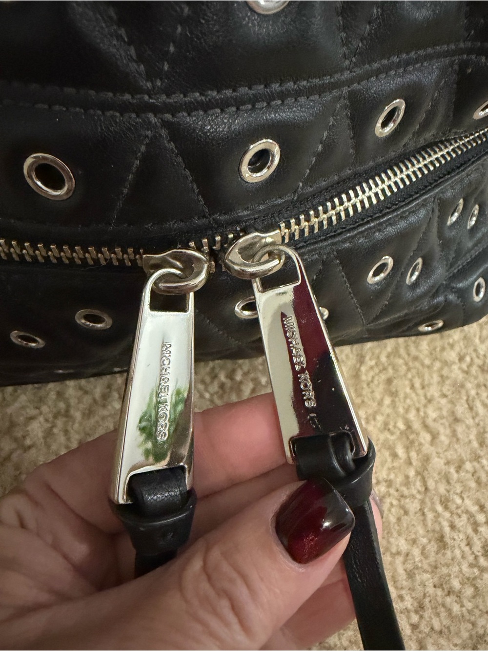 Michael Kors Studded Black Mini Backpack - Picture 4 of 10
